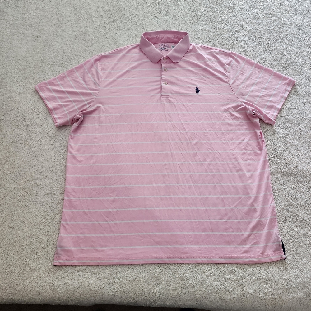 Polo Classic Fit Performance Polo Shirt, Men's XL - Carmel Pink/Ceramic White